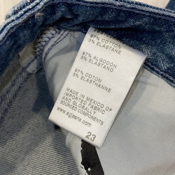 AG Adriano Goldschmied Women Kinsley Size 23 High Rise Pop Crop Jeans Raw Hem - Picture 9 of 9